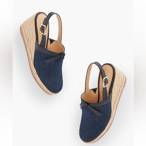 Like New! Talbots denim wedges espadrilles sz 8